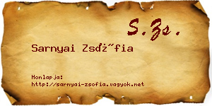 Sarnyai Zsófia névjegykártya