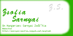 zsofia sarnyai business card